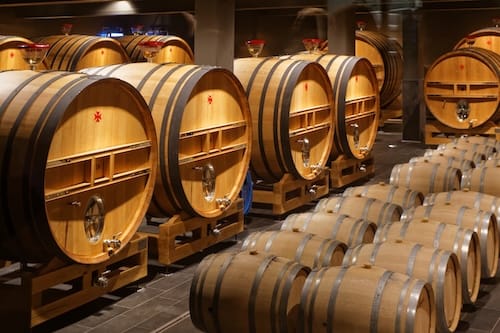 Touring a Champagne cellar in France